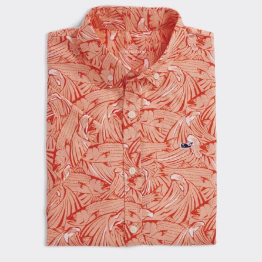 LIKE NEW, worn once! Vineyard Vines Boys short sleeve shirt, XL